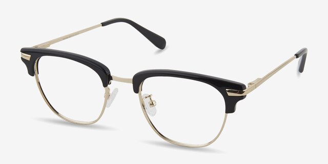 Identity Black Acetate-metalEyeglass Frames from EyeBuyDirect, Angle View