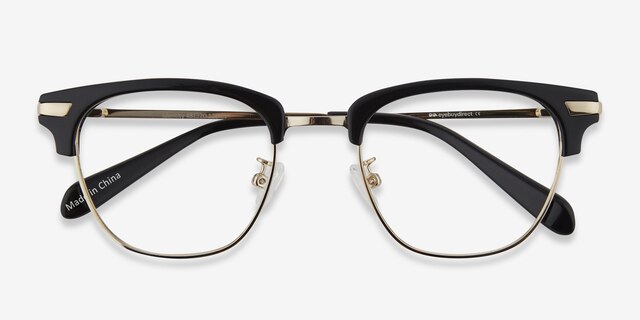 Identity Black Acetate-metalEyeglass Frames from EyeBuyDirect, Closed View