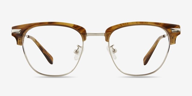 Identity Brown AcetateEyeglass Frames from EyeBuyDirect, Front View