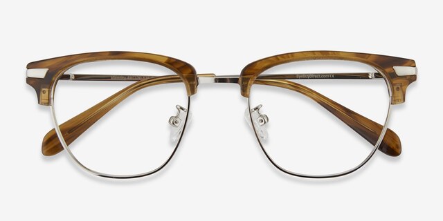 Identity Brown AcetateEyeglass Frames from EyeBuyDirect, Closed View