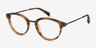 Ginger Brown Striped AcetateEyeglass Frames from EyeBuyDirect, Angle View