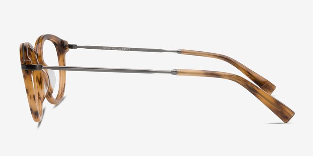 Ginger Brown Striped AcetateEyeglass Frames from EyeBuyDirect, Side View