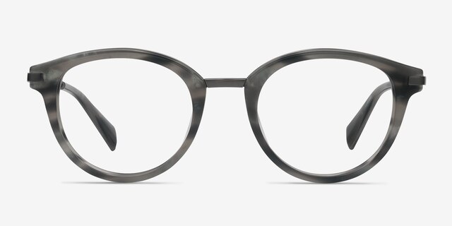 Ginger Gray Striped AcetateEyeglass Frames from EyeBuyDirect, Front View
