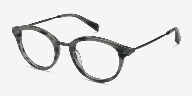 Ginger Gray Striped AcetateEyeglass Frames from EyeBuyDirect, Angle View