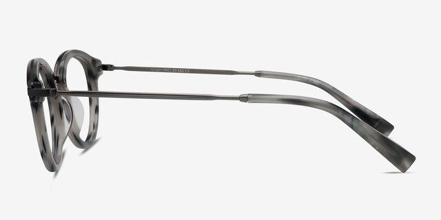 Ginger Gray Striped AcetateEyeglass Frames from EyeBuyDirect, Side View