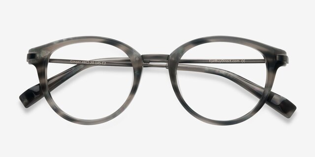Ginger Gray Striped AcetateEyeglass Frames from EyeBuyDirect, Closed View