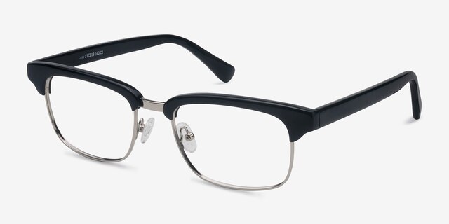 Levy Black AcetateEyeglass Frames from EyeBuyDirect, Angle View