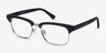 Levy Black AcetateEyeglass Frames from EyeBuyDirect, Angle View