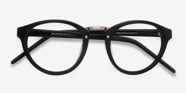Rita Black AcetateEyeglass Frames from EyeBuyDirect, Closed View