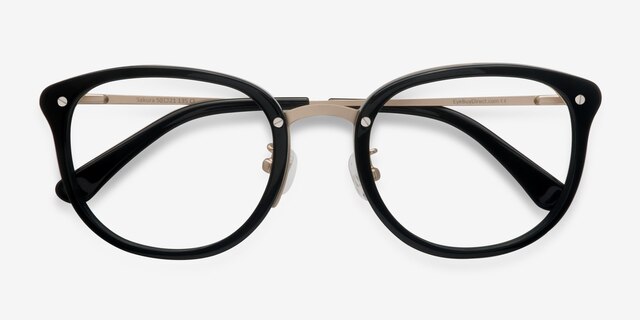 Sakura Black AcetateEyeglass Frames from EyeBuyDirect, Closed View