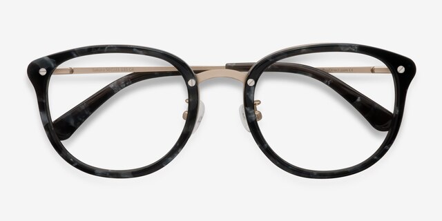 Sakura Gray Floral AcétateMontures de lunettes de vue d'EyeBuyDirect, Vue Rapprochée