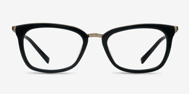 Marlene Black AcetateEyeglass Frames from EyeBuyDirect, Front View