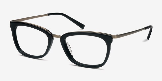 Marlene Black AcetateEyeglass Frames from EyeBuyDirect, Angle View
