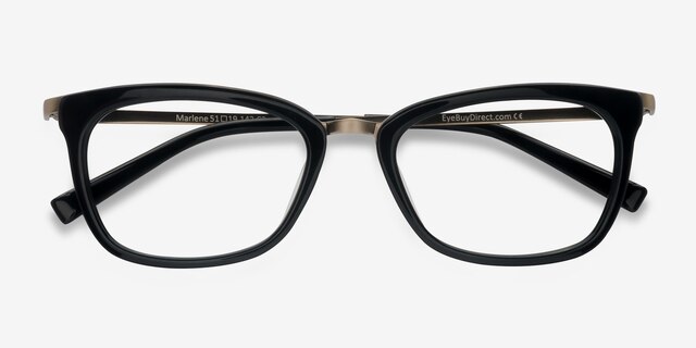 Marlene Black AcetateEyeglass Frames from EyeBuyDirect, Closed View