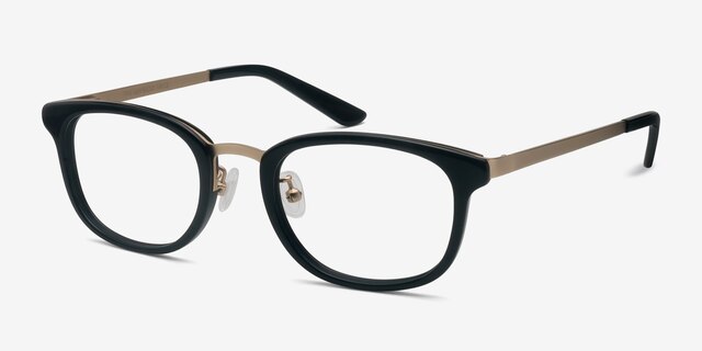 First Light Black AcetateEyeglass Frames from EyeBuyDirect, Angle View