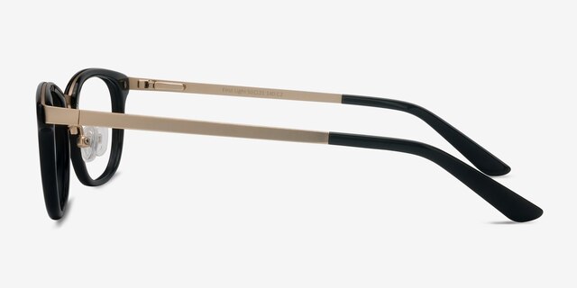 First Light Black AcetateEyeglass Frames from EyeBuyDirect, Side View