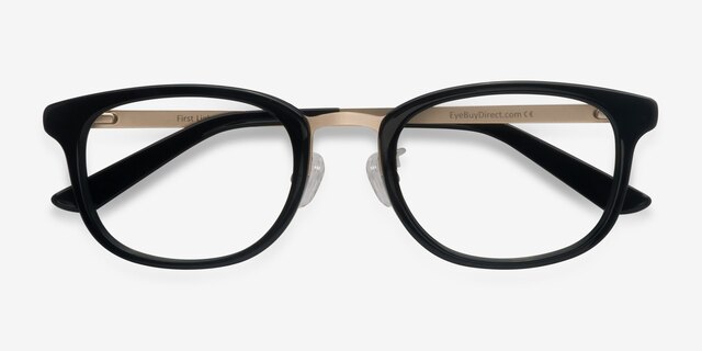 First Light Black AcetateEyeglass Frames from EyeBuyDirect, Closed View