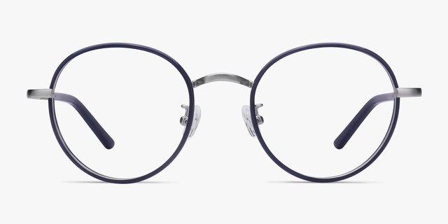 Anywhere Bleu marine AcétateMontures de lunettes de vue d'EyeBuyDirect, Vue de Face