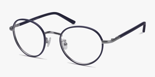 Anywhere Bleu marine AcétateMontures de lunettes de vue d'EyeBuyDirect, Vue d'Angle