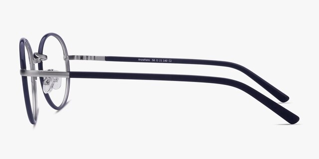 Anywhere Bleu marine AcétateMontures de lunettes de vue d'EyeBuyDirect, Vue de Côté