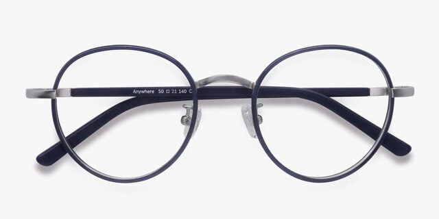 Anywhere Bleu marine AcétateMontures de lunettes de vue d'EyeBuyDirect, Vue Rapprochée
