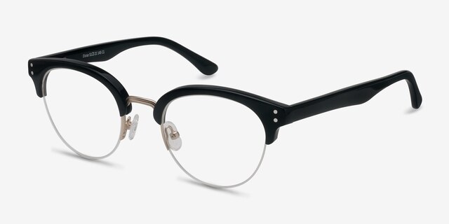 Eloise Black AcetateEyeglass Frames from EyeBuyDirect, Angle View