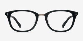 Synopsis Noir Acetate-metal Montures de lunettes de vue d'EyeBuyDirect, Vue de Face