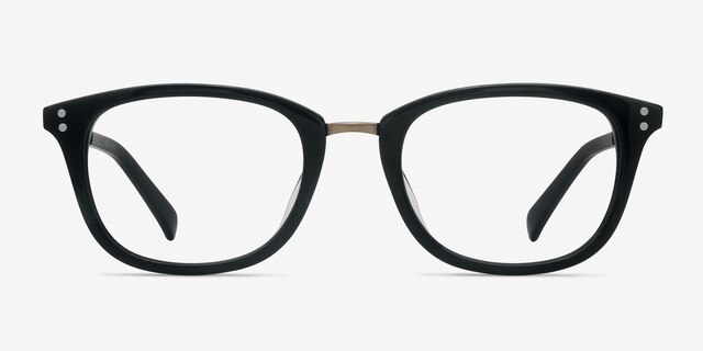 Synopsis Black Acetate-metalEyeglass Frames from EyeBuyDirect, Front View