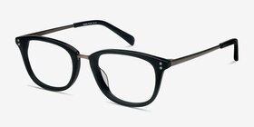 Synopsis Noir Acetate-metal Montures de lunettes de vue d'EyeBuyDirect, Vue d'Angle