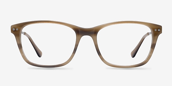 Hudson Brown Striped Acetate Eyeglass Frames