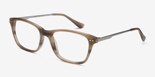 Hudson Brown Striped AcetateEyeglass Frames from EyeBuyDirect, Angle View