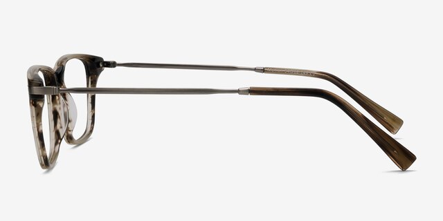 Motion Brown Striped AcetateEyeglass Frames from EyeBuyDirect, Side View