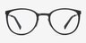Alpha Noir AcétateMontures de lunettes de vue d'EyeBuyDirect, Vue de Face