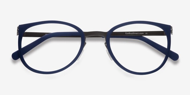 Alpha Navy AcetateEyeglass Frames from EyeBuyDirect, Closed View
