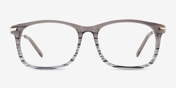 Phase Gray Striped Acétate Montures de lunettes de vue