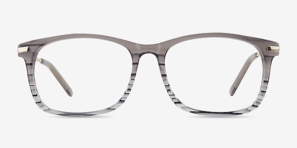 Phase Gray Striped Acetate Eyeglass Frames