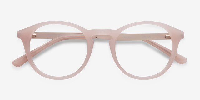 White Moon Pink Acetate-metalEyeglass Frames from EyeBuyDirect, Closed View