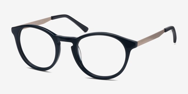 White Moon Navy AcetateEyeglass Frames from EyeBuyDirect, Angle View