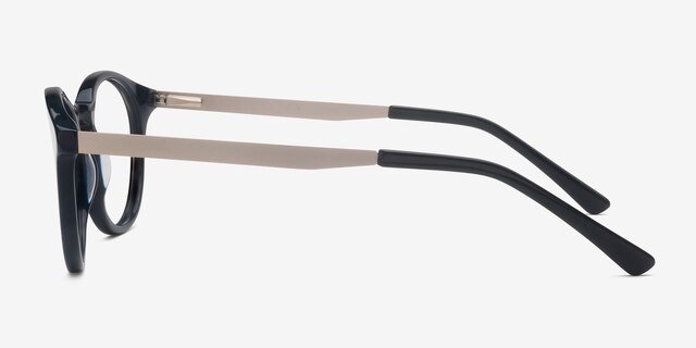 White Moon Navy AcetateEyeglass Frames from EyeBuyDirect, Side View