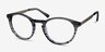 White Moon Blue Striped AcetateEyeglass Frames from EyeBuyDirect, Angle View