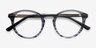 White Moon Blue Striped AcetateEyeglass Frames from EyeBuyDirect, Closed View