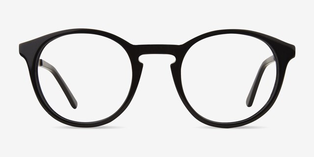 White Moon Black AcetateEyeglass Frames from EyeBuyDirect, Front View