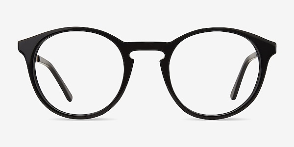 White Moon Black Acetate Eyeglass Frames