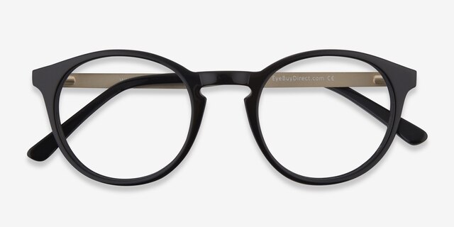 White Moon Black AcetateEyeglass Frames from EyeBuyDirect, Closed View