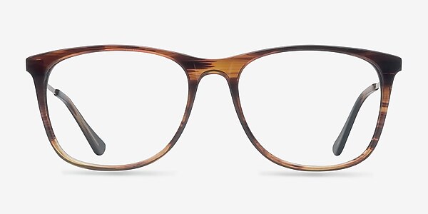 Contrast Brown Acetate Eyeglass Frames