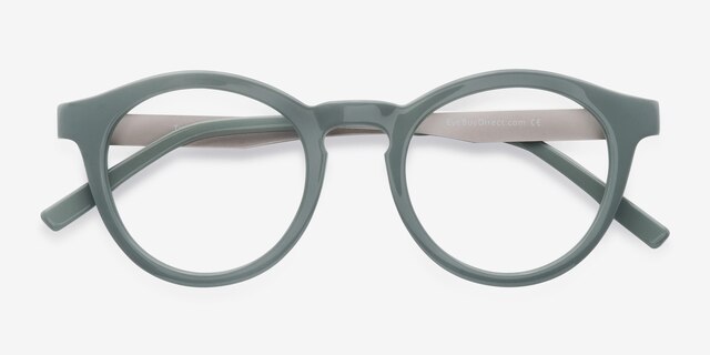 Twin Green AcetateEyeglass Frames from EyeBuyDirect, Closed View