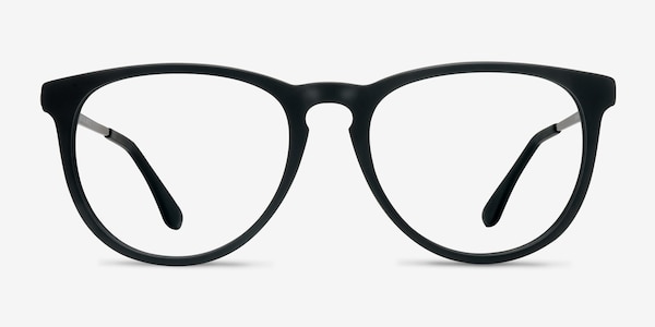 Ultraviolet Matte Black Acetate-metal Montures de lunettes de vue