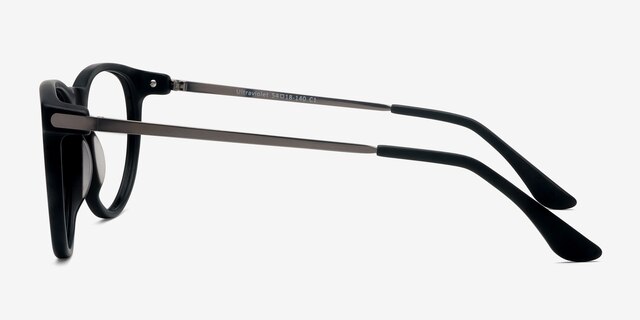 Ultraviolet Matte Black Acetate-metalEyeglass Frames from EyeBuyDirect, Side View