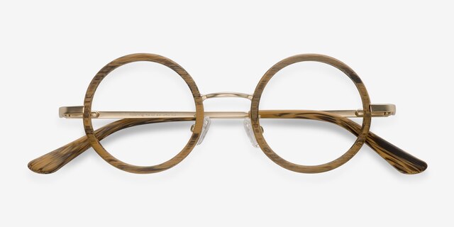 Roaring Brun Acetate-metalMontures de lunettes de vue d'EyeBuyDirect, Vue Rapprochée
