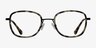 Trapeze Matte Tortoise AcétateMontures de lunettes de vue d'EyeBuyDirect, Vue de Face
